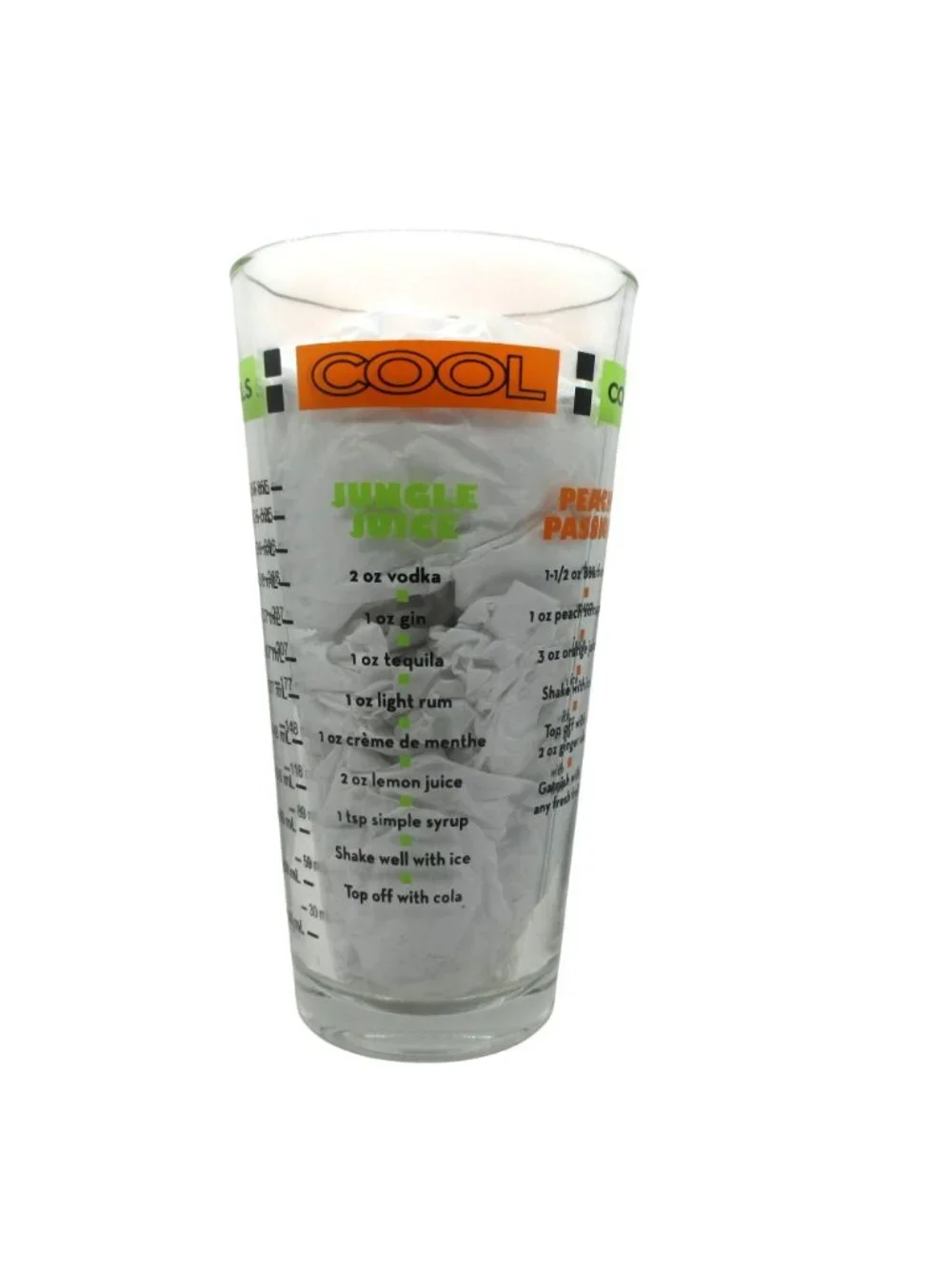 Cool Cocktails Barware Mixer Measuring Cup Glass Tumbler Beaker Drinks Recipes